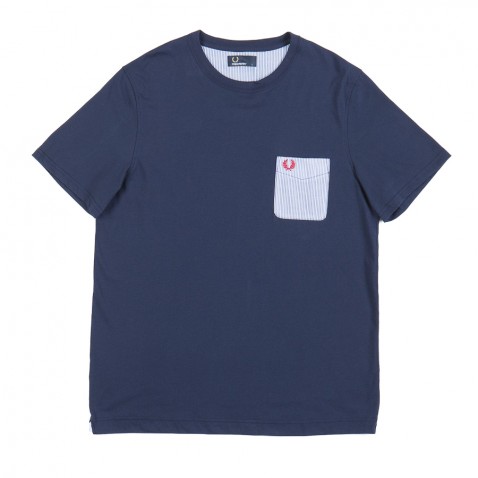 T-shirt WOVEN POCKET Bleu pour 55