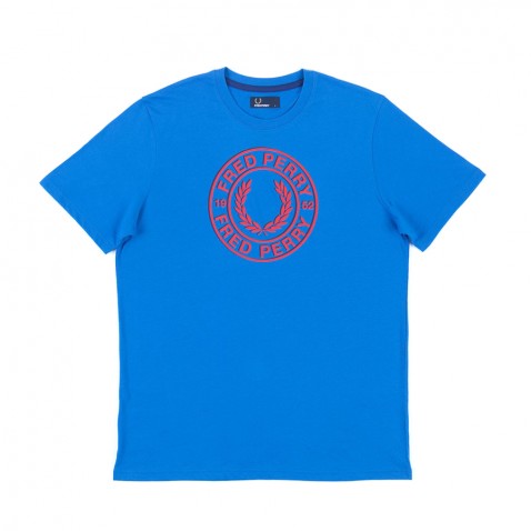 T-shirt ROUND LOGO PRINT Bleu pour 45