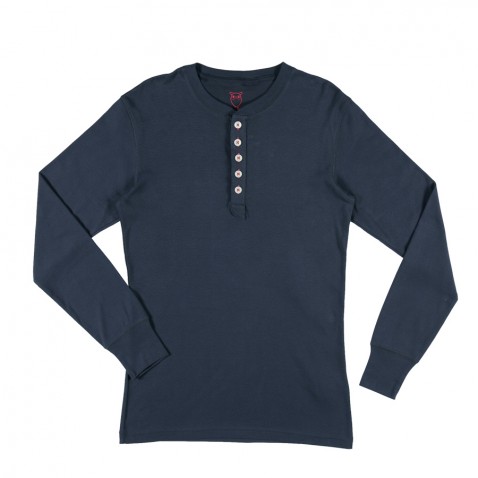 T-shirt RIB KNIT HENLEY Bleu pour 55