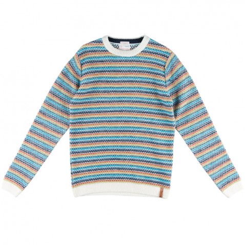 Pull STRIPED KNIT REVERSE Blanc pour 149